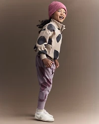 Toddler Boy Quarter-Zip Sweatshirt with Shapes - Khaki