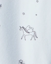 Toddler Girl Printed Cotton Pull-On Stretch Leggings - Blue