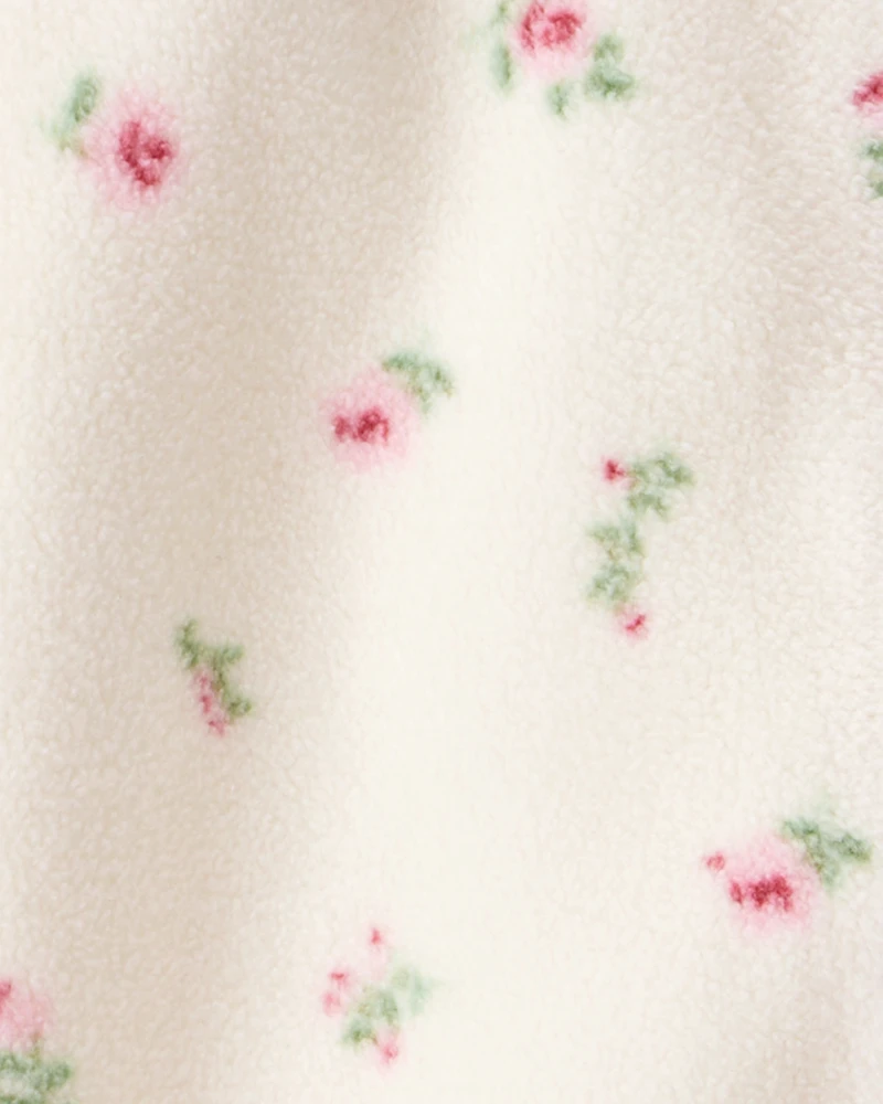 Baby Girl Recycled Microfleece Jumpsuit Radiant Rose Print