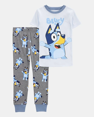 Toddler Boy Bluey Snug Fit Cotton 2-Piece Pyjamas - Blue