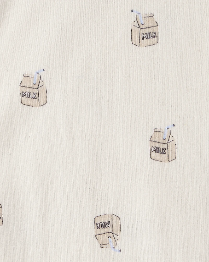 Baby 4-Pack Snack Time Long-Sleeve Multipack Bodysuits - Blue/White/Brown