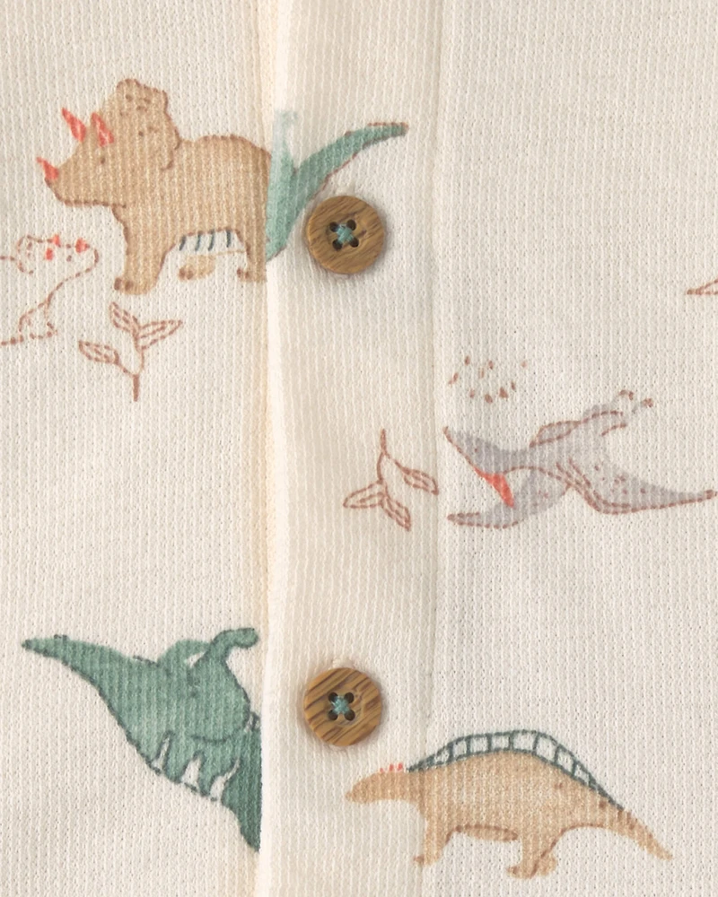 Baby Boy 3-Piece Dinosaur Layering Set - Green/Cream