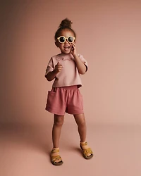 Toddler Girl Swing Short with Pockets - Burgundy