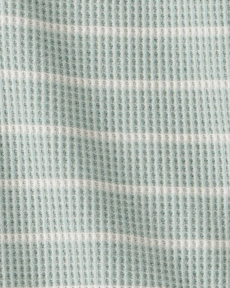 Baby Boy Stripe Thermal Bodysuit & Pant Set - Green