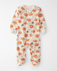 Baby Organic Cotton Sleep & Play Pyjamas Harvest Hollow Print