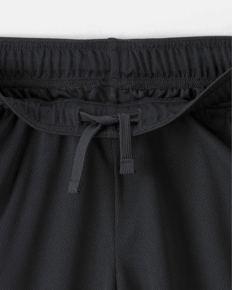 Boys Mesh Active Shorts - Black