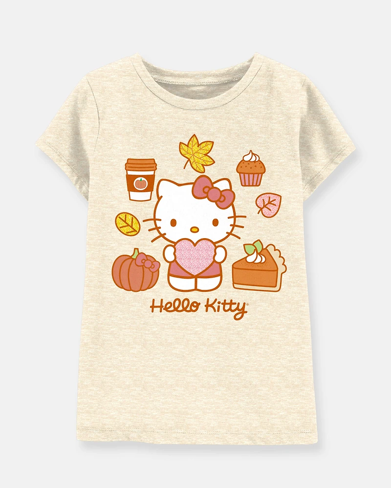 Girls Hello Kitty Short-Sleeve Graphic Tee - Oatmeal