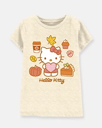 Girls Hello Kitty Short-Sleeve Graphic Tee - Oatmeal