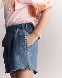 Toddler Girl Scalloped Short Denim