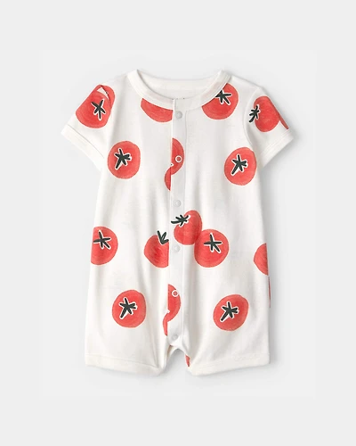 Baby Boy Tomato Romper - White