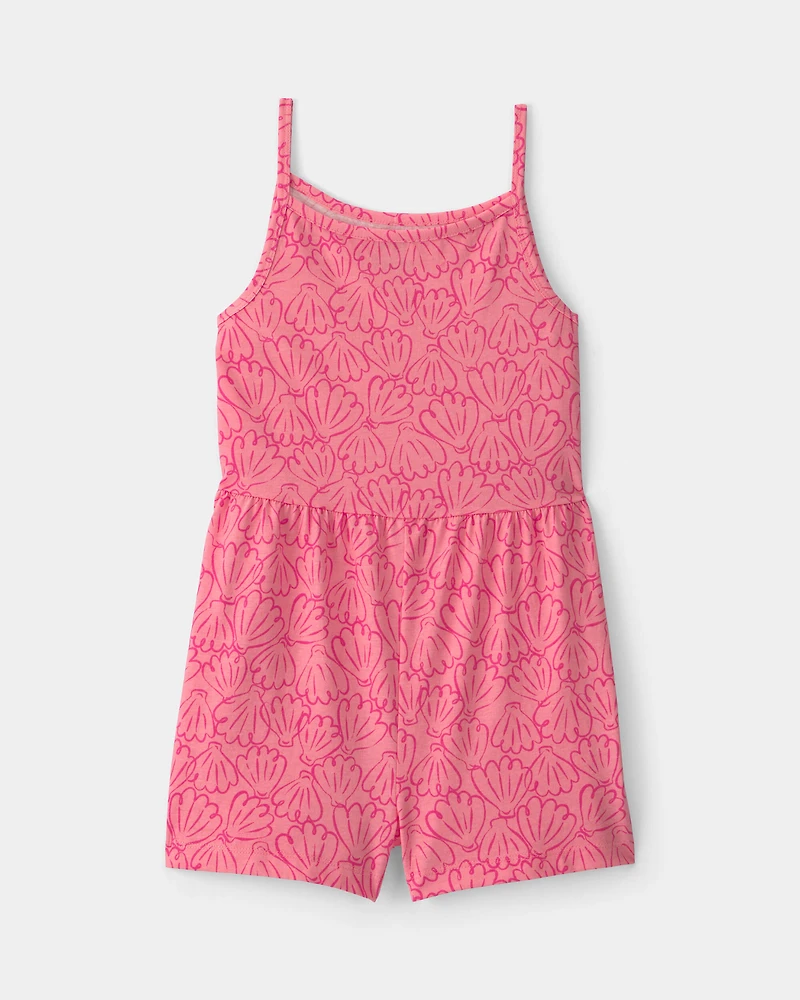Girls Shell Romper - Pink