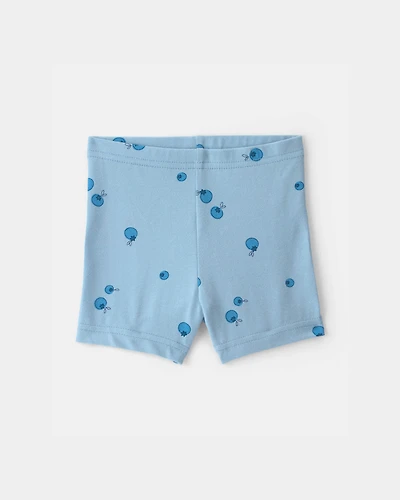 Baby Girl Blueberry Bike Shorts - Blue