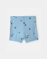 Baby Girl Blueberry Bike Shorts - Blue