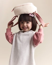 Toddler Heart Sherpa Backpack - Cream/Pink