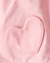Baby Girl 3-Piece Heart Vest Outfit Set - Pink