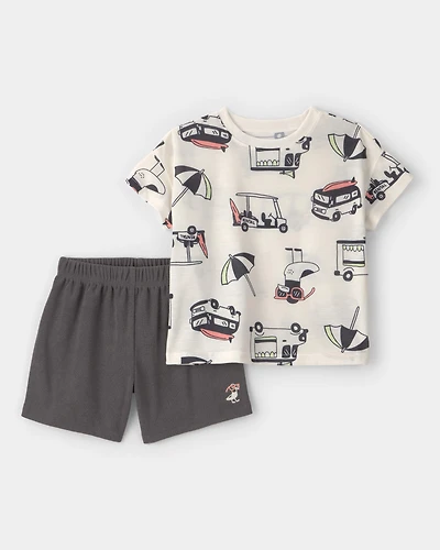 Toddler Boy 2-Piece Beach Short-Sleeve Pyjama Set