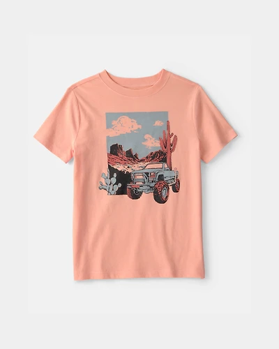 Kid Mountain Truck Graphic Tee - Orange