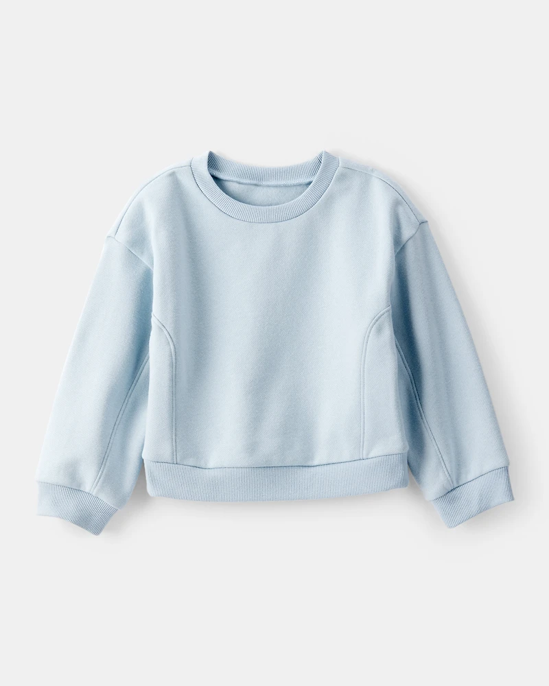 Toddler Girl Long-Sleeve Pullover Sweatshirt - Blue