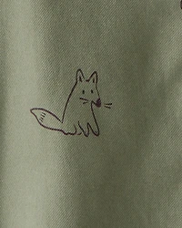 Baby Boy Racoon Print Cotton Long-Sleeve Hooded Button-Down Shirt - Green