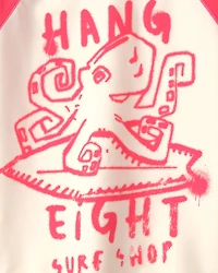 Boys Octopus Short-Sleeve Rashguard - Red/Cream