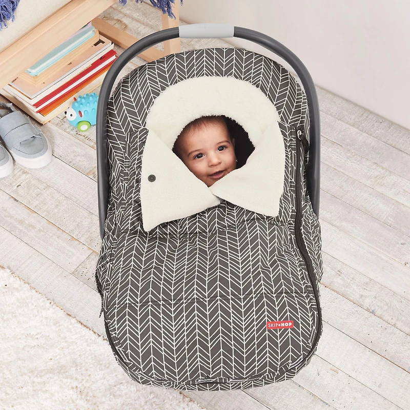 Boys STROLL & GO Car Seat Cover - Grey Feather