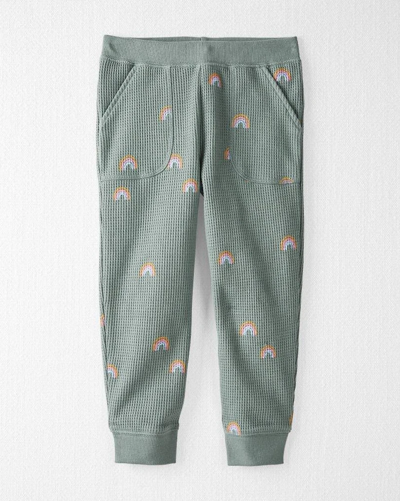 Toddler Organic Cotton Waffle Knit Set Magical Rainbow Print