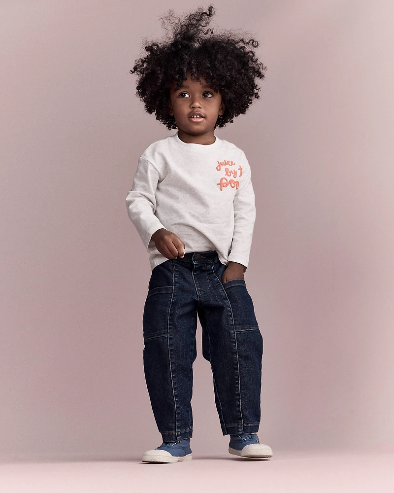 Toddler 'Juice By The Pool' Long-Sleeve Graphic Tee - Heather Grey