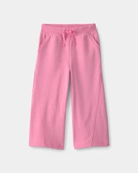 Toddler Girl French Terry Wide-Leg Pants - Pink