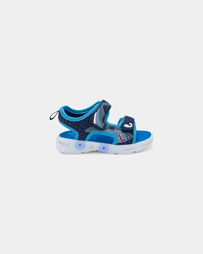 Toddler Boy Shark Light Up Sandals - Blue