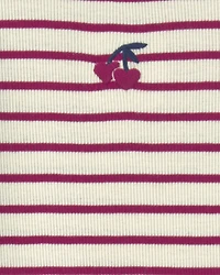 Toddler Girl Cherry Striped Long-Sleeve Top - Red