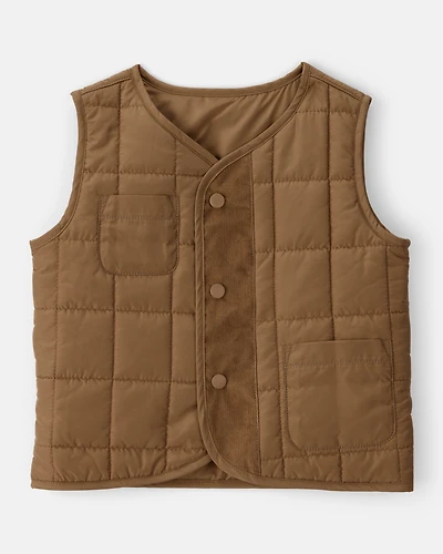 Toddler Boy Sleeveless Puffer Vest - Brown