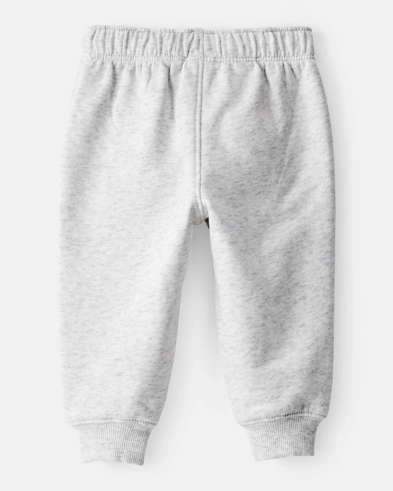 Baby Boy Solid Fleece Cotton Jogger - Grey