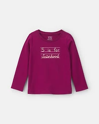 Toddler Girl "Sisterhood" Long-Sleeve Graphic Tee - Red