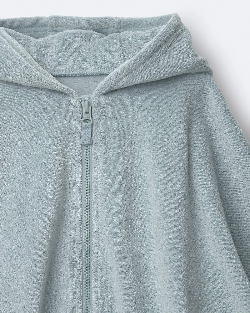Toddler French Terry Hooded Coverup - Pale Blue