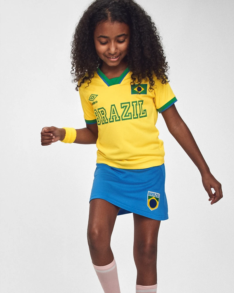 Kids Umbro Brazil Soccer Jersey - Yellow/Green