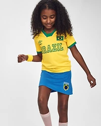 Kids Umbro Brazil Soccer Jersey - Yellow/Green