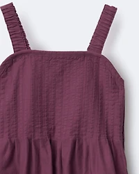 Toddler Girl Pleated Overalls - Mauve