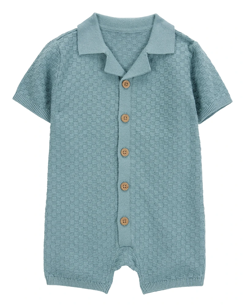 Baby Button-Front Sweater Romper