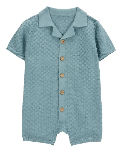 Baby Button-Front Sweater Romper