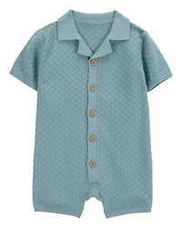 Baby Button-Front Sweater Romper