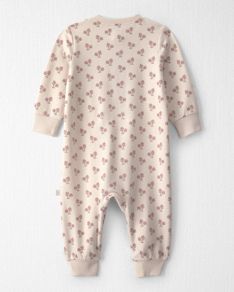 Baby Girl Organic Cotton French Terry Jumpsuit Floral