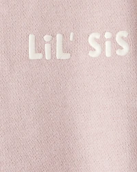 Baby Girl Organic Cotton Lil' Sis Bubble Bodysuit