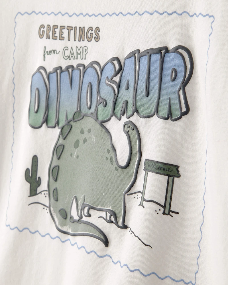 Toddler Boy Dinosaur Long-Sleeve Graphic Tee - Ivory