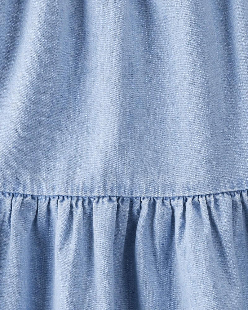 Girls Organic Cotton Chambray Dress