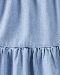 Girls Organic Cotton Chambray Dress