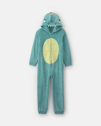 Boys Dinosaur Halloween Loose Fit 1-Piece Pyjama Costume - Green
