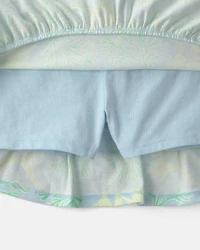 Toddler Girl 2-Piece Tank Top & Tropical Floral Skirt Set - Blue