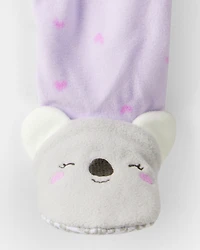 Toddler Girl Koala Loose Fit 1-Piece Pajamas - Purple