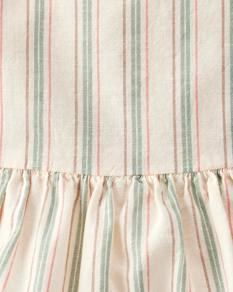 Baby Linen Striped Sunsuit Made with Organic Cotton