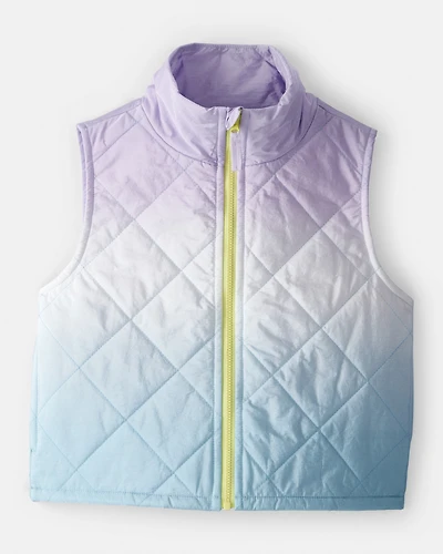 Girls Ombre Puffer Vest - Purple